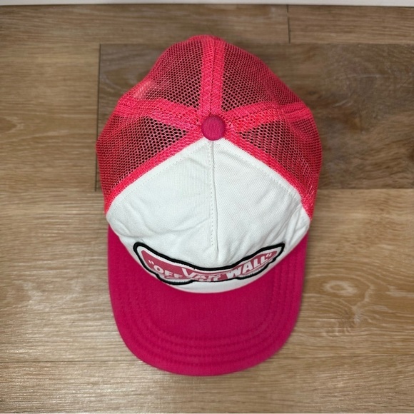 Vans Off the Wall Women's Pink White Snapback Hat - Picture 2 of 11